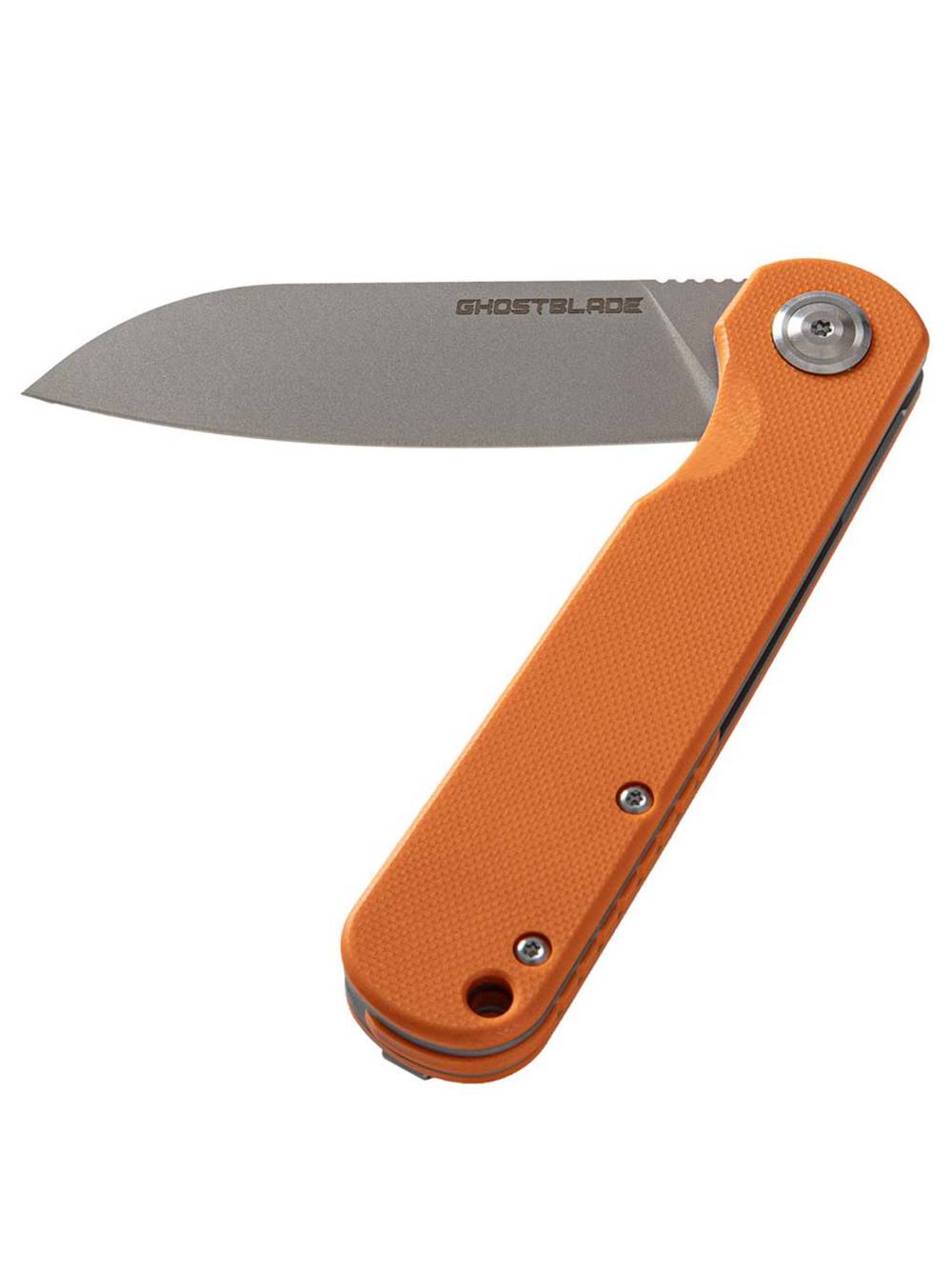 Нож складной GhostBlade Omen, сталь D2, 58-62 HRC, Sheepfoot, рукоять G10  оранжевая, замок Liner lock, флиппер, 110 г