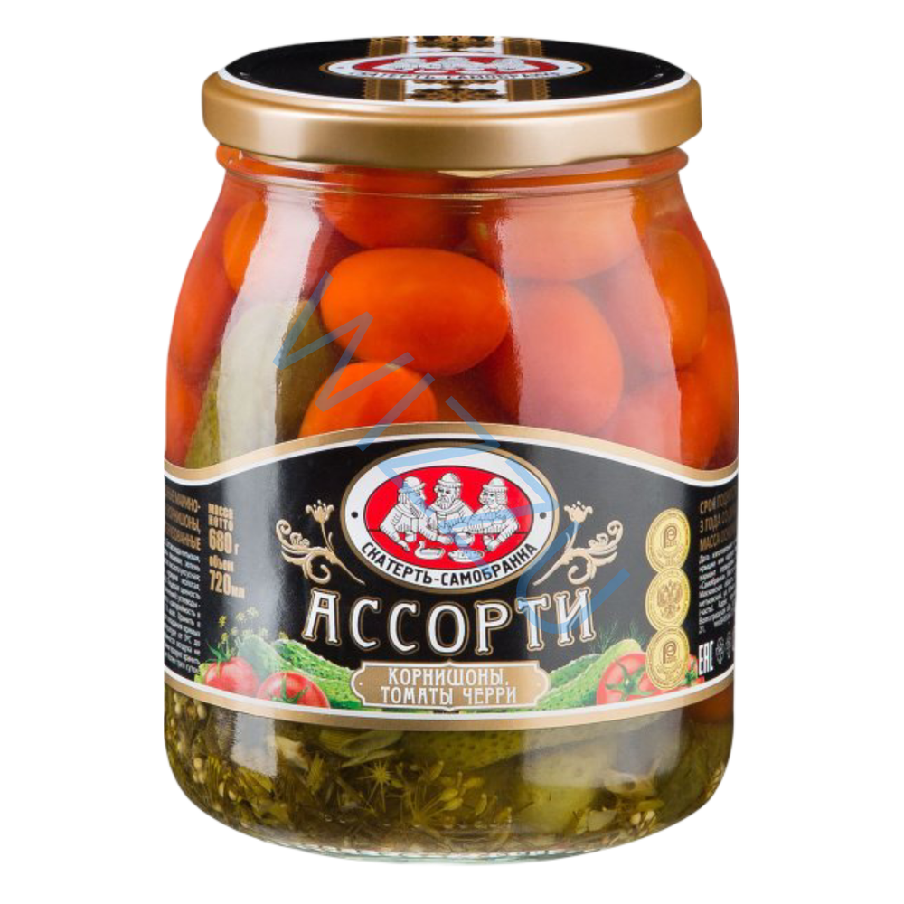 Ассорти корнишоны и черри скатерть самобранка ст/б 720 мл