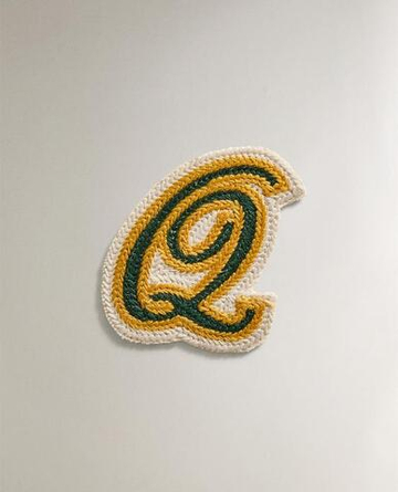 ZARA HOME ТЕРМОКЛЕЮЩАЯСЯ ХЛОПКОВАЯ НАШИВКА "Q", РАЗНОЦВЕТНЫЙ