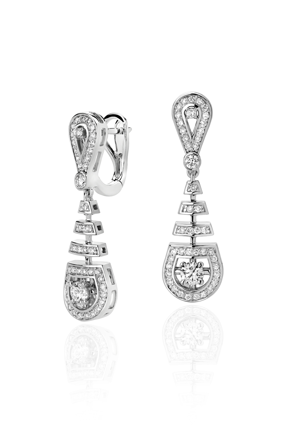 Серьги с бриллиантом  из белого золота JA-S-С6213081