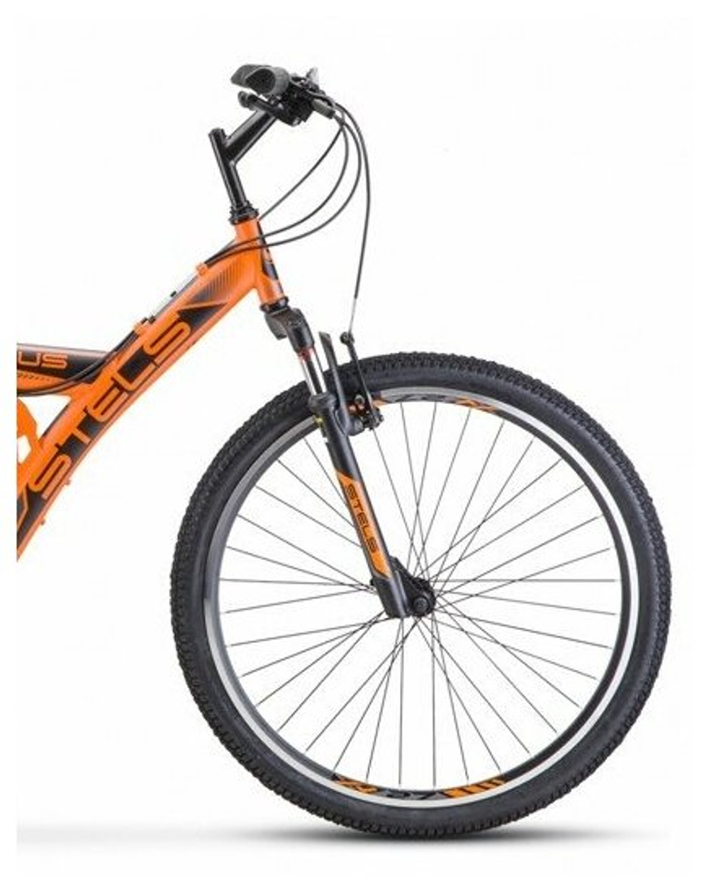 Горный (MTB) велосипед STELS Focus V 26 18-sp V030 (2021) черный/оранжевый 18" (требует финальной сборки)