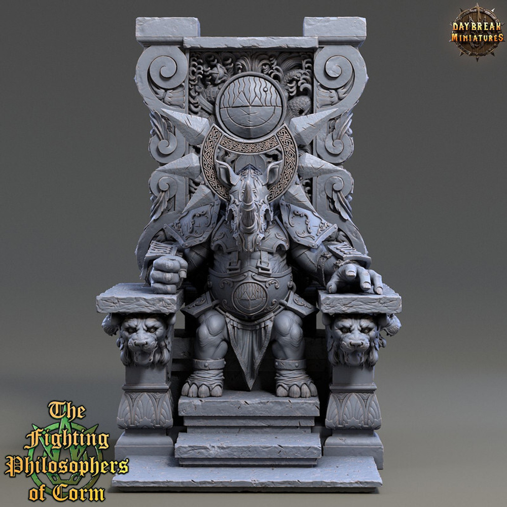 Носорог лорд миниатюра для dnd, днд, pathfinder, фентези, Настольная игра, НРИ, Варгейм, РПГ