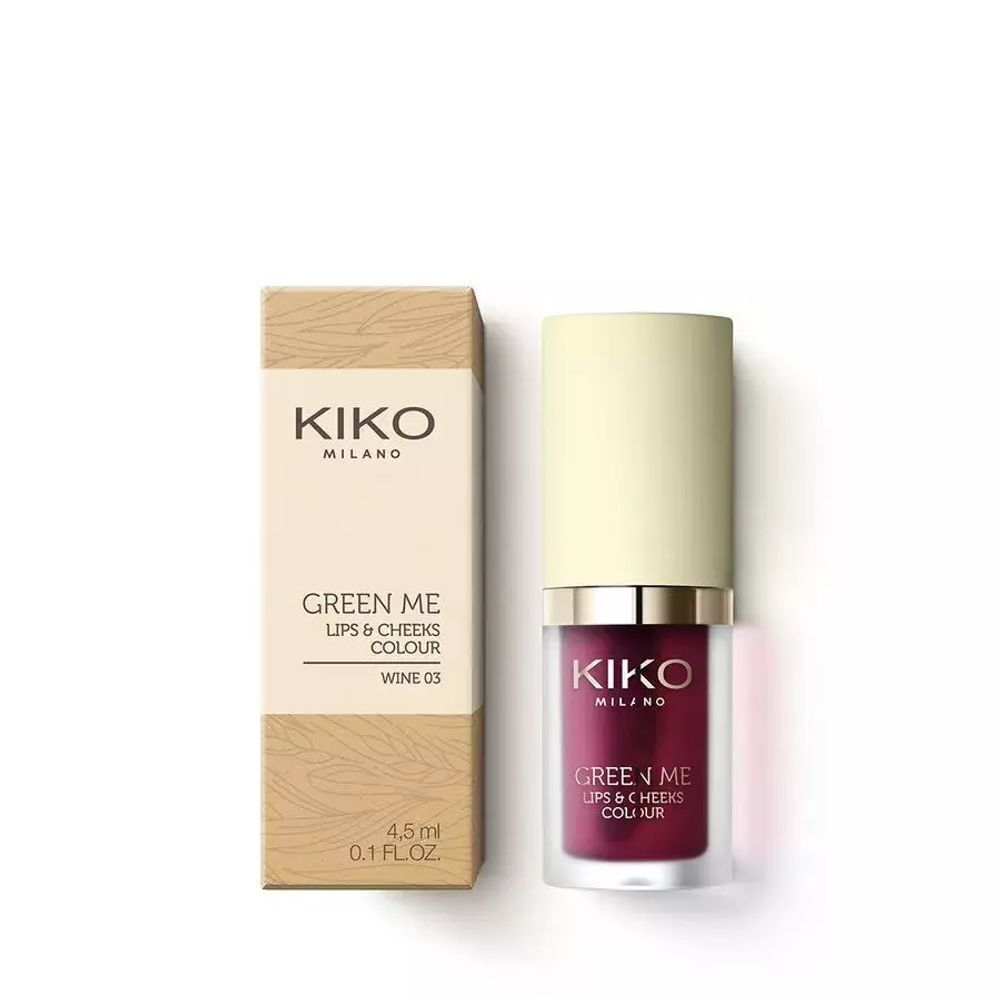 KIKO Milano Green Me Lips & Cheeks Colour Тинт для губ и щек Wine 03