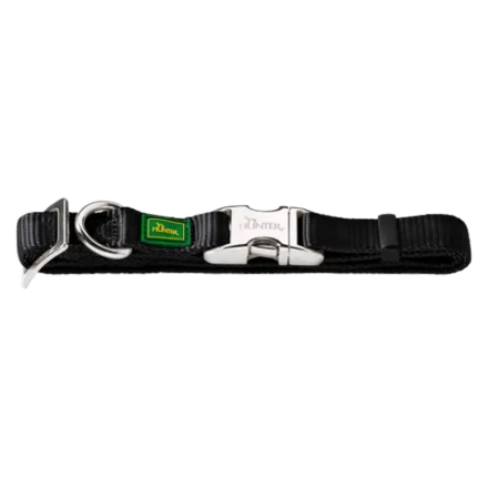 HUNTER Ошейник для собак ALU-Strong L (45-65 см) нейлон с металлической застежкой черный