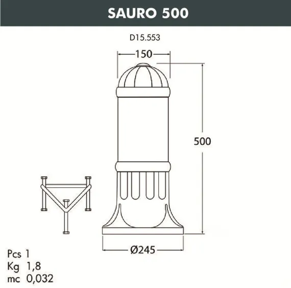 Наземный светильник Sauro D15.553.000.AXF1R.FRA Fumagalli