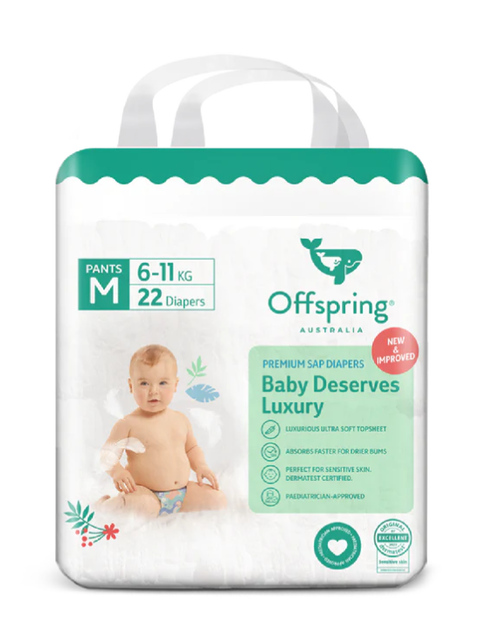 Offspring трусики-подгузники, M 6-11 кг 22 шт расцветка Авокадо