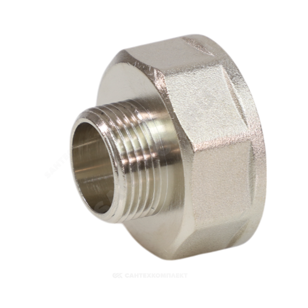 Переход латунь никель Ду 15х10 (1/2"х3/8") ВР/НР VALFEX VF.592.N.012.038