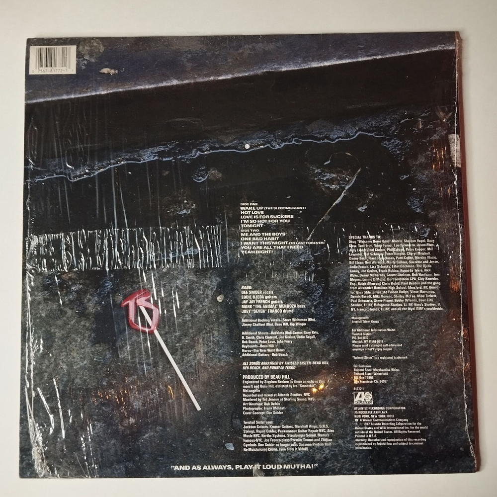 Винтажная виниловая пластинка LP Twisted Sister Love Is For Suckers (USA 1987) Tonight
