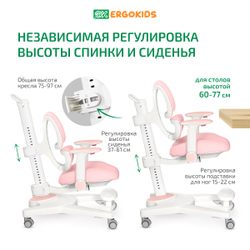 Комплект стол Montreal 2 + кресло Ergokids Space Air розовый