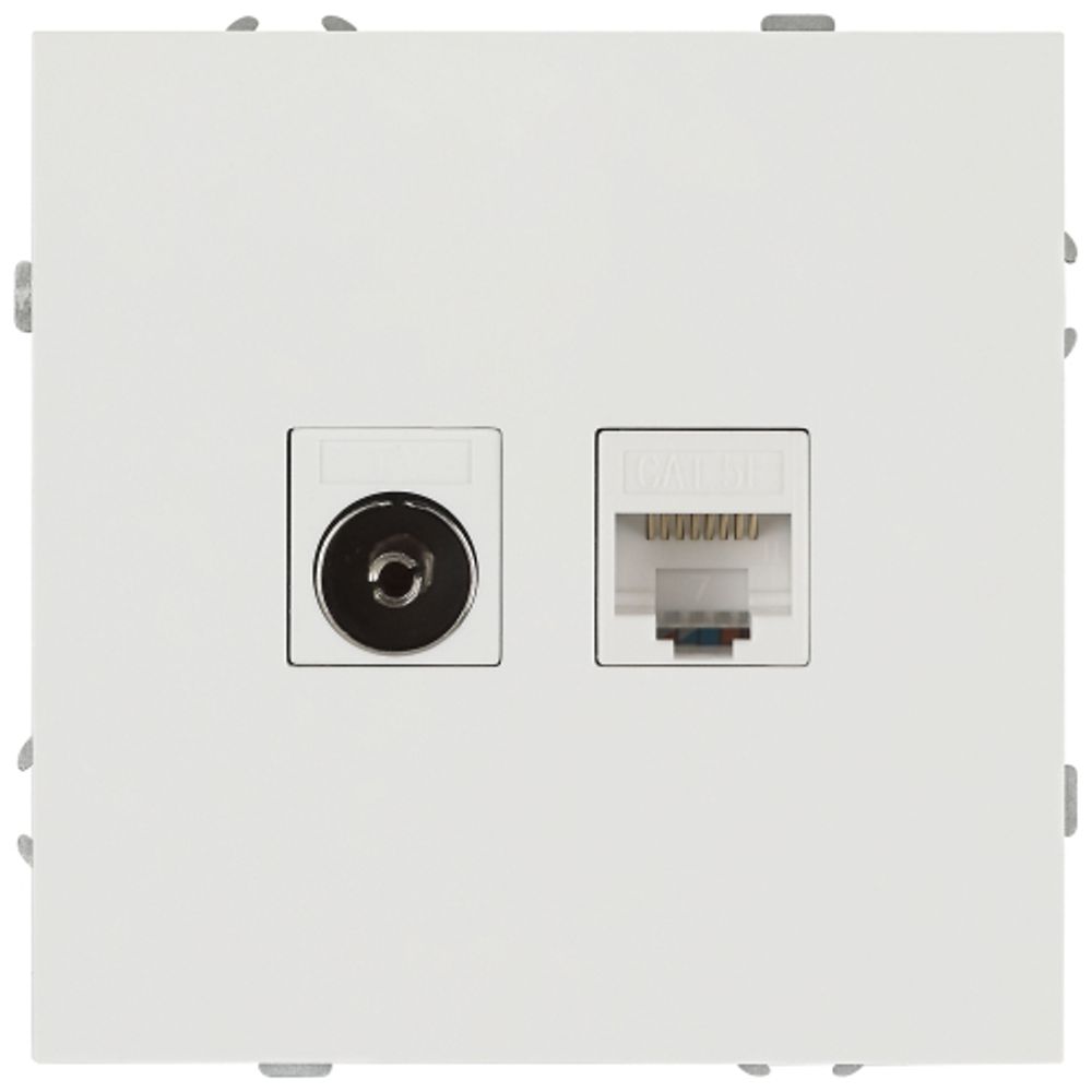 Розетка ЭРА Galaxy 15-3110-01 комбинированная RJ45+TV IP20 белый | Эра Galaxy