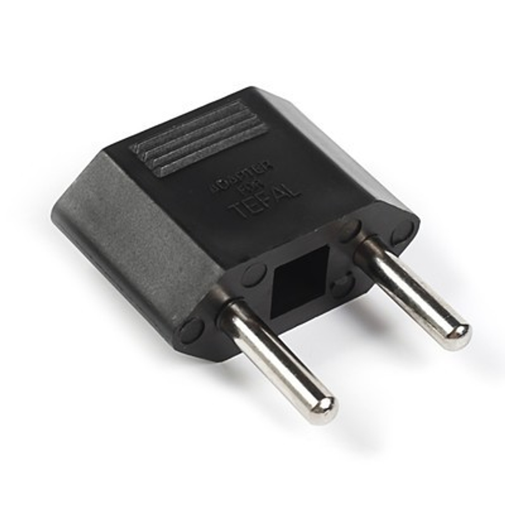 Переходник 2 pin плоский на 2 круглый Tefal черный