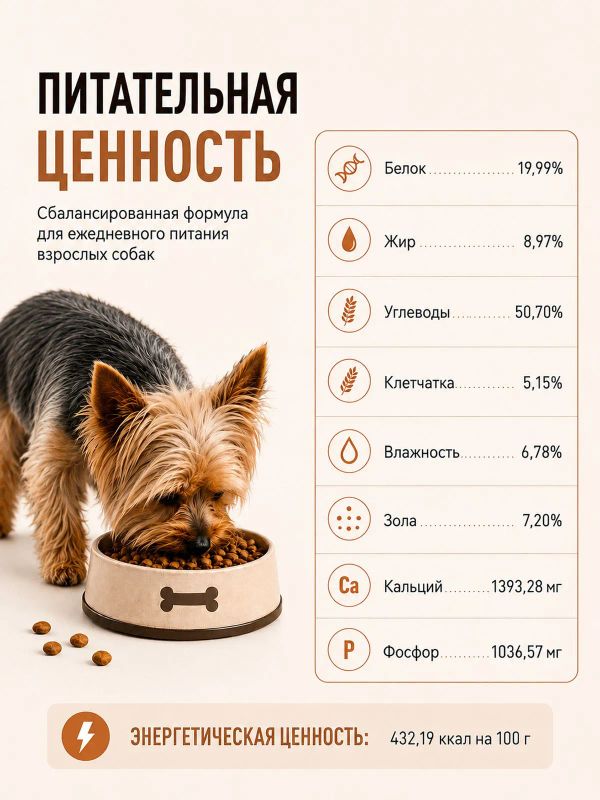 Сухой корм Shelly для собак средних и крупных пород с говядиной и яблоком