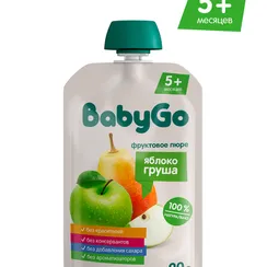Пюре BabyGo Яблоко-груша с 5 мес 90 г