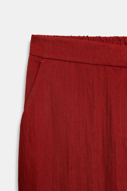 ZARA ШИРОКИЕ СТРУЯЩИЕСЯ БРЮКИ, КРАСНОВАТЫЙ