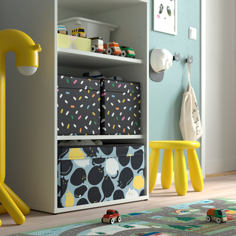 IKEA SKÅJARE  (ИКЕА СКОЙАРЕ)  -  Коробка - чёрный/синий 53x37x26 см