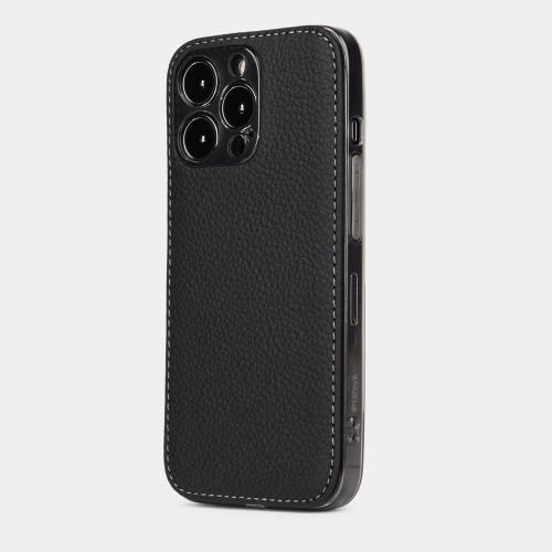 Чехол для iPhone 13 Pro Max из кожи теленка, цвета черный