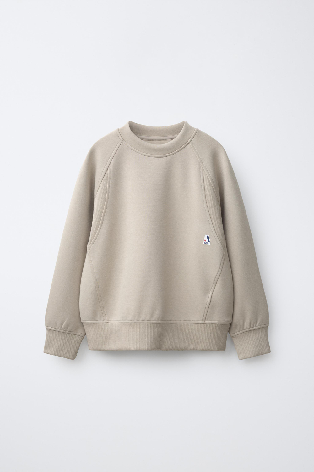ZARA СПОРТИВНАЯ ТОЛСТОВКА ИЗ МОДАЛА, ПЕСОЧНЫЙ