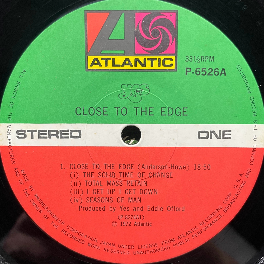 Yes ‎– Close To The Edge (Япония 1979г.)