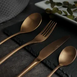 Вилка столовая 21,5 см матовая цвет светлая медь PVD Alessi-Copper P.L. [12]