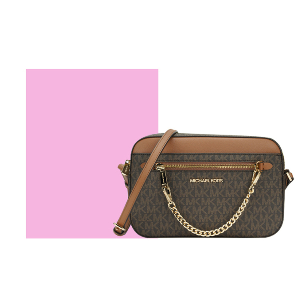 Сумка MICHAEL KORS MK Jet Set LOGO PVC, 35S1GTTC9B-BROWN