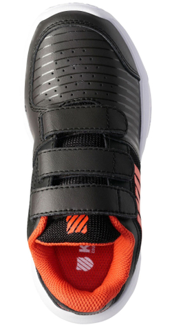 детские Кроссовки теннисные K-Swiss Court Express Strap Omni - jet black/spicy orange/white