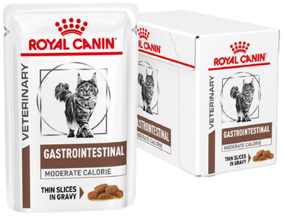 Влажный корм для кошек Royal Canin Gastro Intestinal Moderate Calorie при проблемах с ЖКТ 12 шт. х 85 г (кусочки в желе)