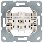 Розетка без заземления с защитными шторками 16A 250V~ 2P, цвет черный матовый (soft touch)