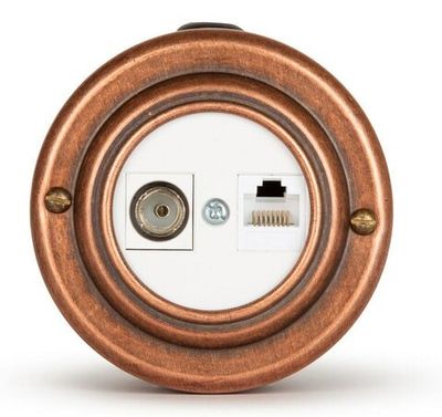 Розетка информационная RJ45+TV (CAT.5E), белая, Старая Медь VINTAGE-BRASS 40401-3