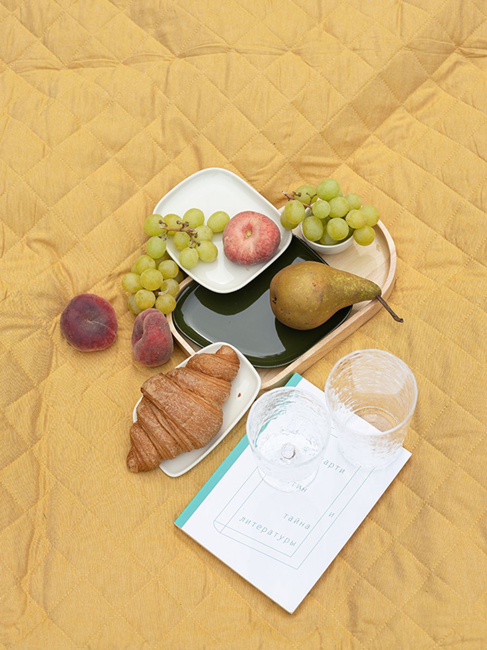 Плед для пикника и отдыха на пляже Smart Picnic, горчичный