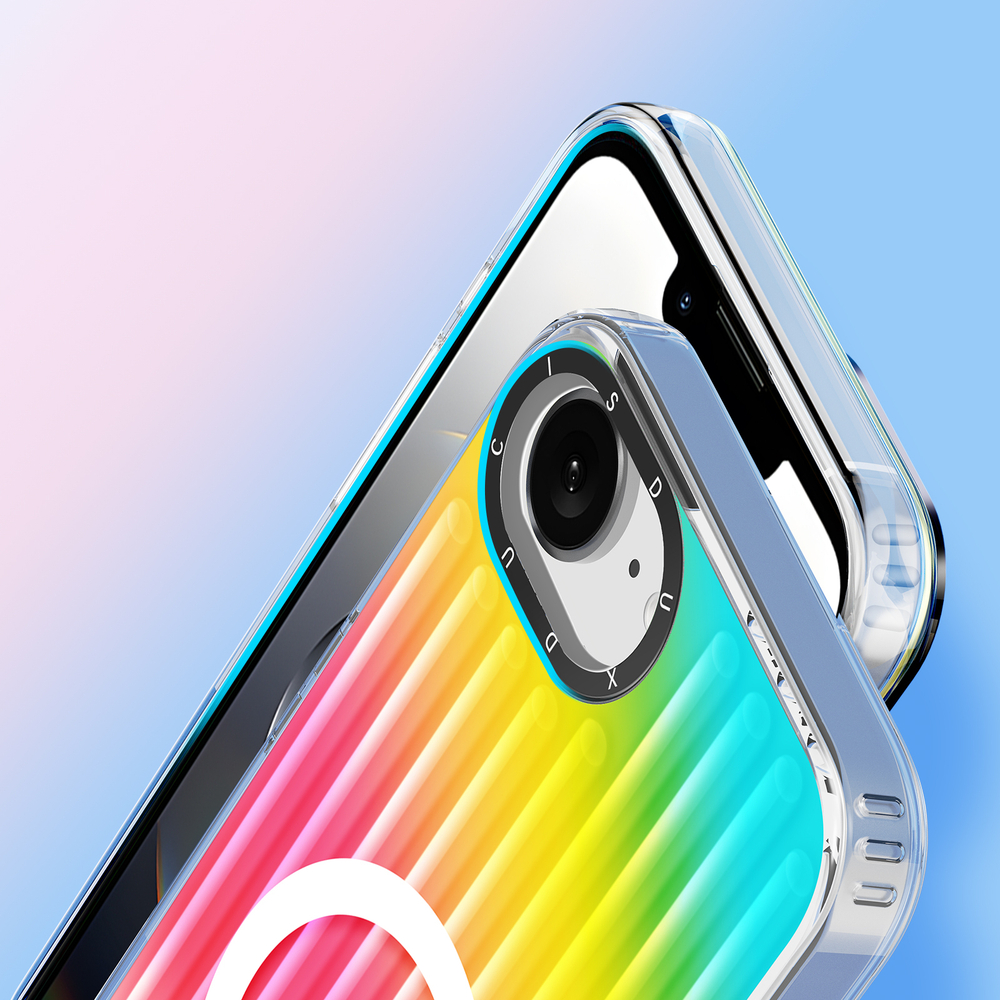 Усиленный прозрачный чехол (Gradient Rainbow) с поддержкой MagSafe от Dux Ducis для iPhone 16e и 17e, серия Zest Series Case