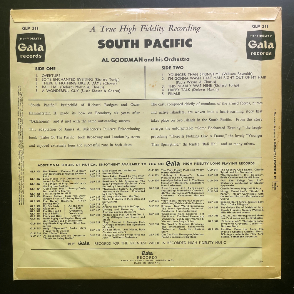 Al Goodman And His Orchestra ‎– South Pacific (Англия)