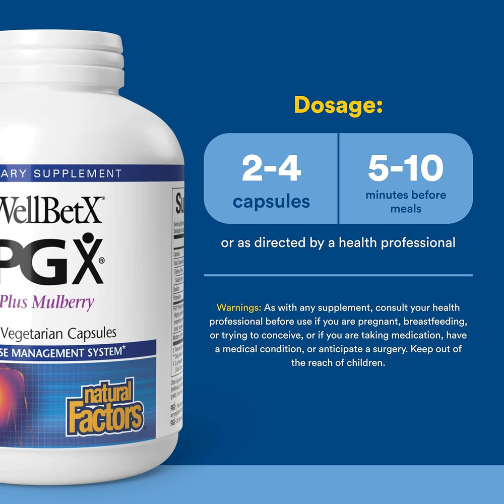 Natural Factors, WellBetX PGX, с шелковицей, 180 вегетарианских капсул