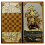 Нарды "Морские" в дер. коробе большие Арт. SA-MO-L