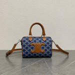 Сумка Celine Boston из денима, синяя — фото 2