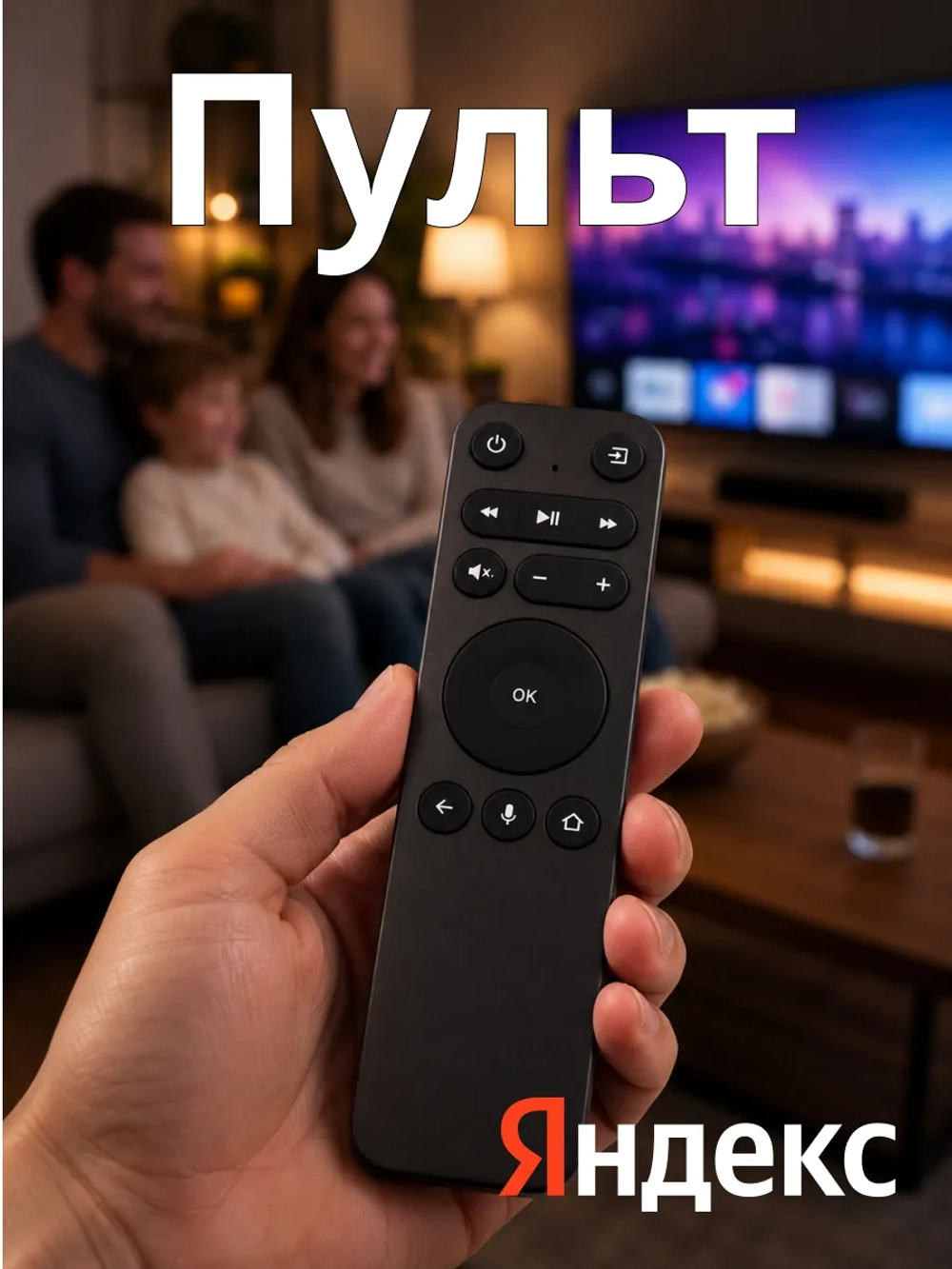 Универсальный беспроводной Bluetooth смарт-пульт дистанционного управления с голосовым вводом Алиса для Smart TV телевизоров марок Яндекс, DEXP, Hartens, Hyundai, HUAYU PDUHBT164 (RC4671605-01R, YNDX-00403, HBT164, BT-RC1935-01, RC4671605)