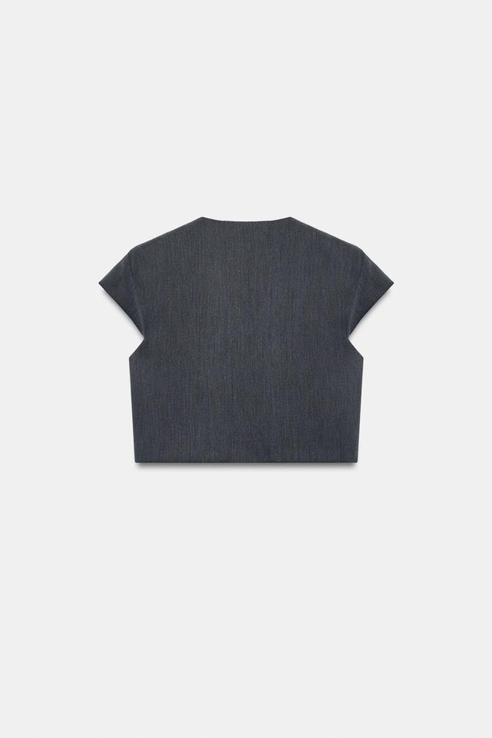 ZARA УКОРОЧЕННЫЙ ТОП-ДВОЙКА, ТЕМНО-СЕРЫЙ