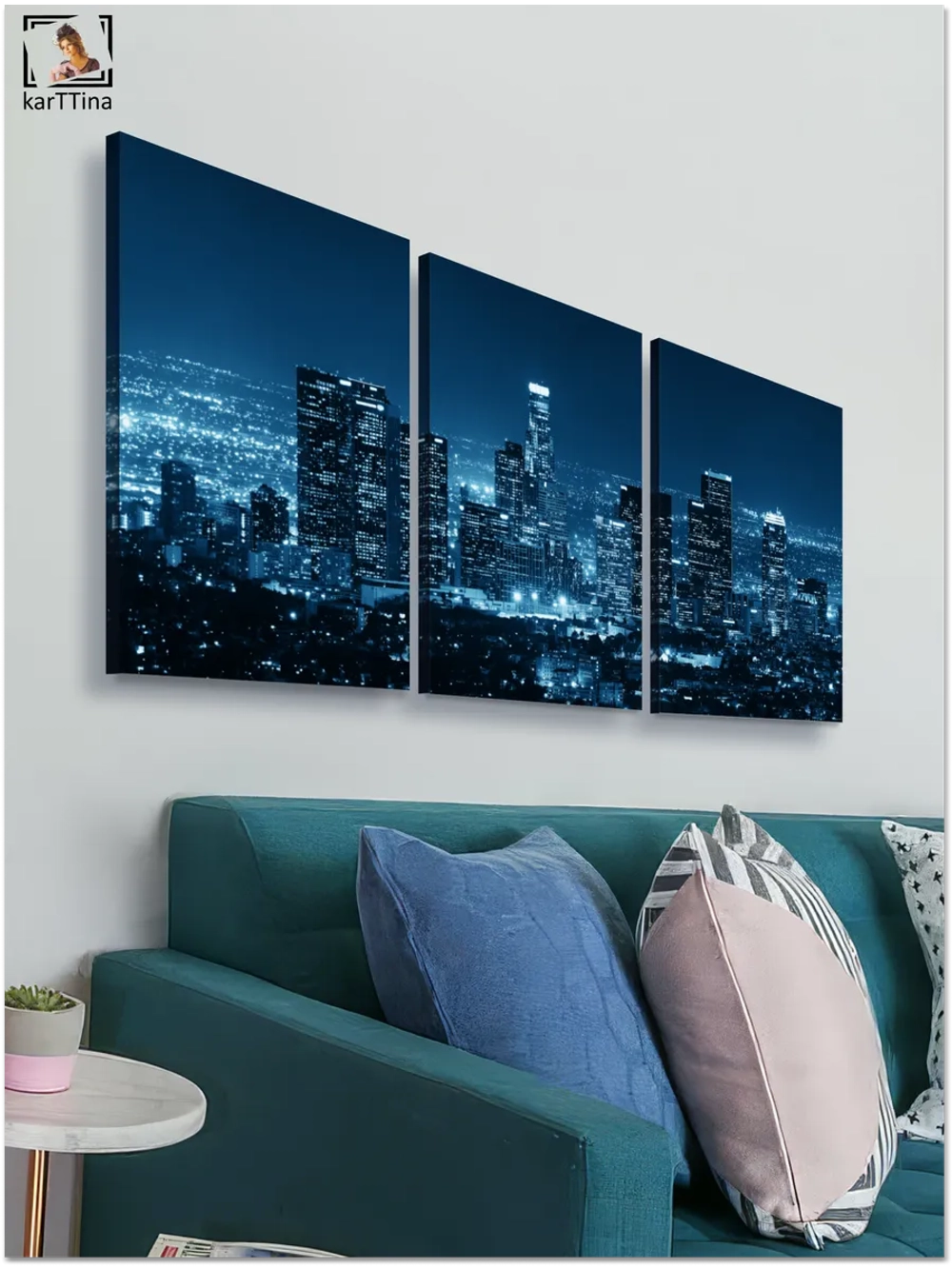 Картина Город без сна модульная 50x70см 3шт.