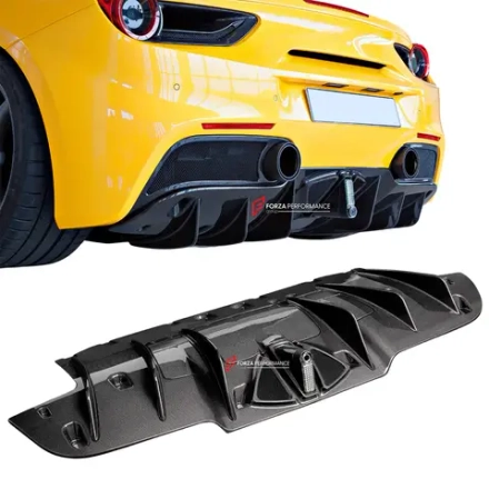 Карбоновый диффузор заднего бампера для Ferrari 488 2015-2020 Феррари