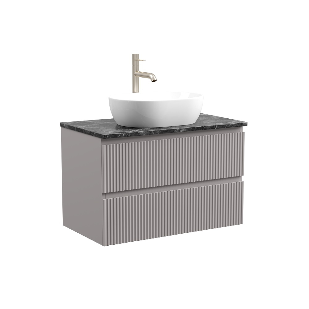 Тумба подвесная Sancos Snob R, Doha Soft 790х445х500, под столешницу с отверстием под смеситель, цвет Black Sky, арт. SNR80SM