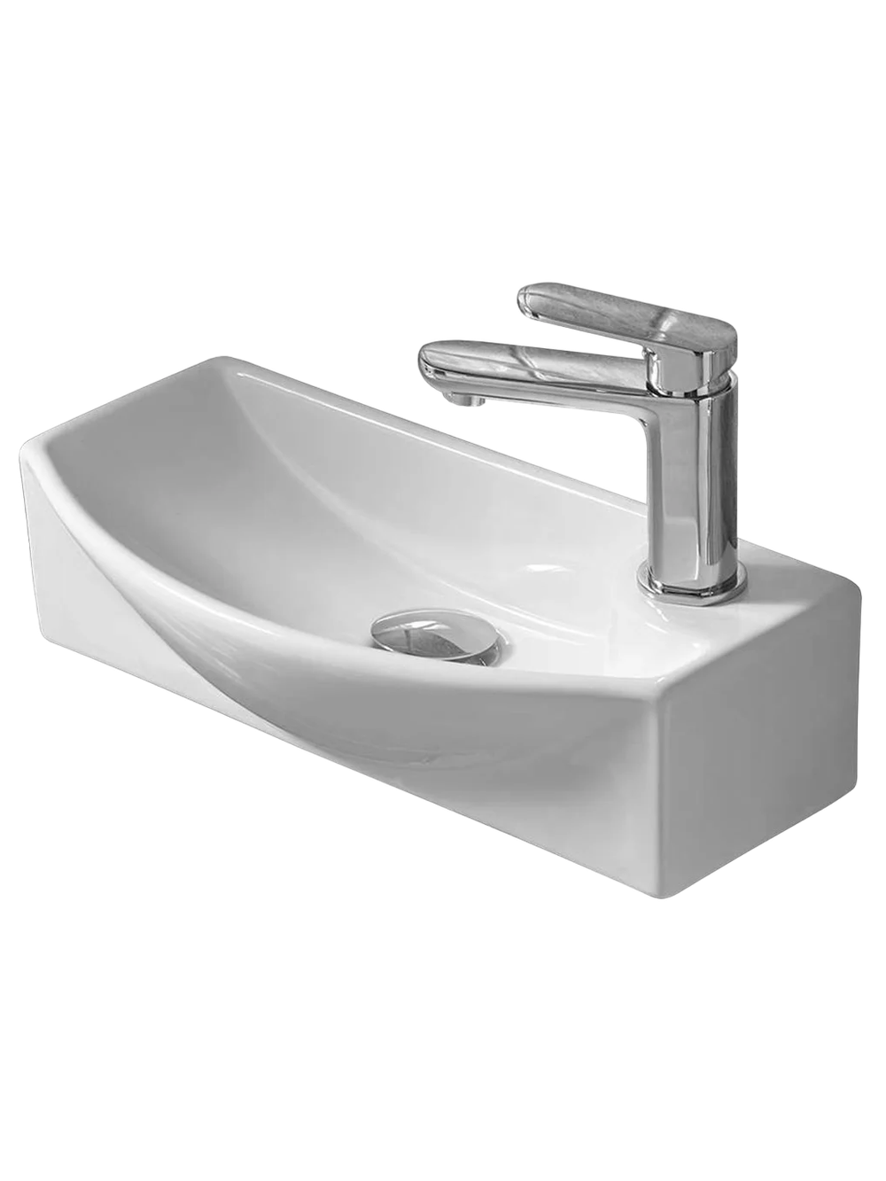 Раковина подвесная (глянцевая белая) WeltWasser WW AISBACH 7946 GL-WT R 455х220х130