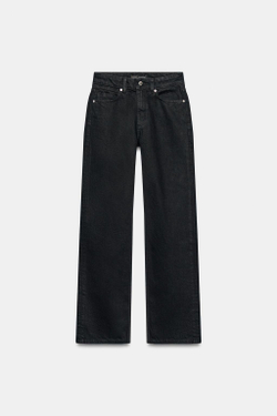 ZARA ДЖИНСЫ Z1975 REGULAR FIT LONG LENGTH С ВЫСОКОЙ ПОСАДКОЙ, ЧЕРНЫЙ