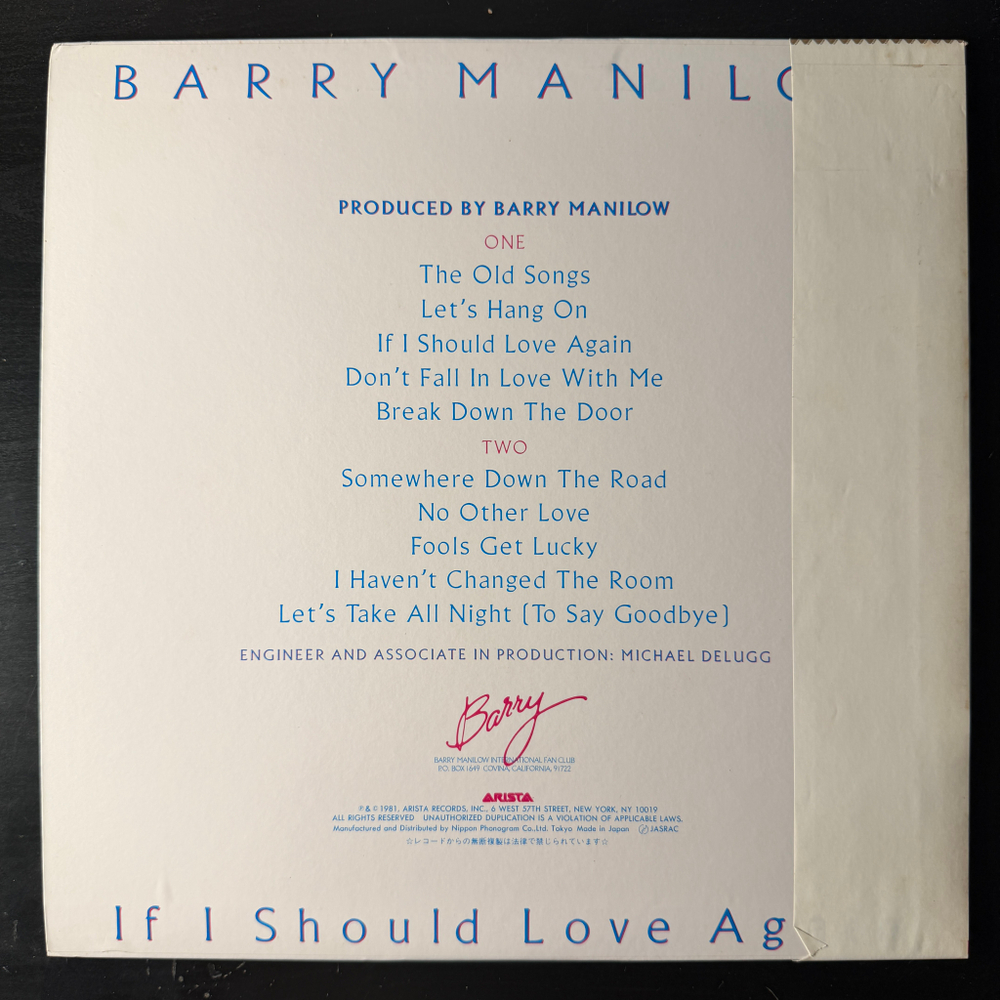 Виниловая пластинка Barry Manilow ‎– If I Should Love Again LP