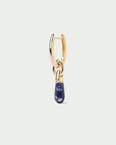 Одиночная серьга Sodalite Jupiter серебро 925 пробы покрытое золотом