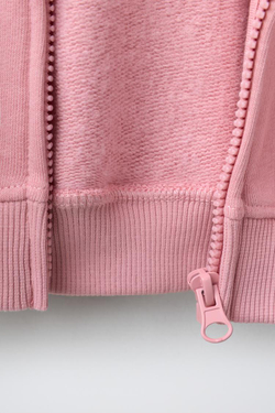 ZARA ХУДИ С МОЛНИЕЙ И ВЫШИВКОЙ «МЕДВЕДЬ», ПАСТЕЛЬНО-РОЗОВЫЙ