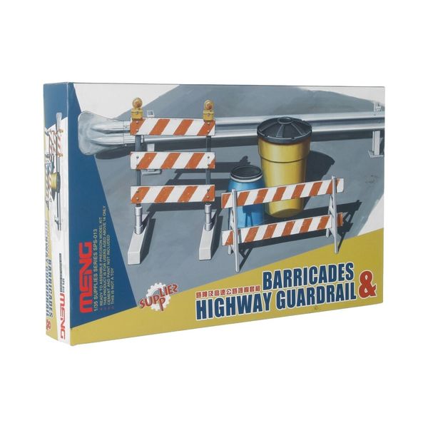 Модель сборная: ограждение, Barricades & Highway Guardrail set 1/35, Meng SPS-013