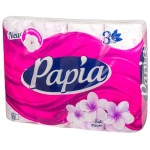 Бумага туалетная PAPIA 3 сл., 12 рул., Цветы Бали✦