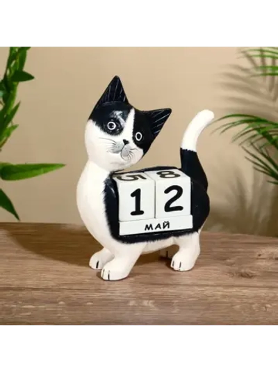 Вечный календарь "Котик" 15х22х6 см