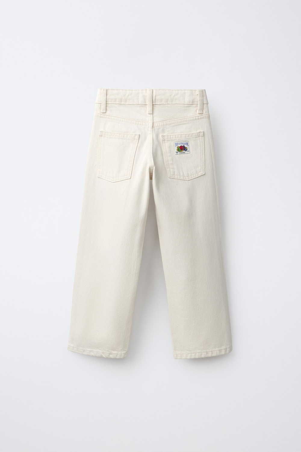 ZARA - FRUIT OF THE LOOM™ ДЖИНСЫ ПРЯМОГО КРОЯ, ЭКРЮ
