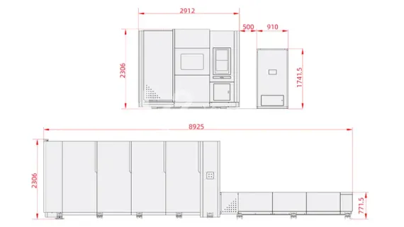 Лазерный станок HGTECH SMART4015PRO с защитной кабиной и сменным столом для резки листов металла