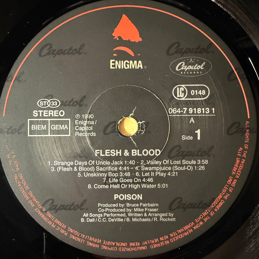 Poison – Flesh & Blood (Европа 1990г.) Т